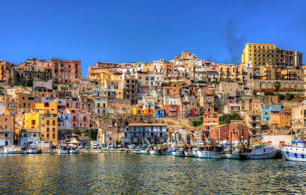 Sciacca and its harbour by the sea